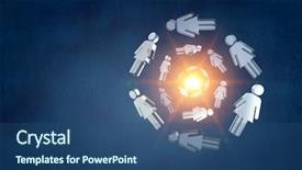  Presentation with glass - PPT theme enhanced with glass people symbols mixed media background and a  colored foreground