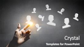  Presentation with mix of people - Cool new PPT theme with glass people symbols mixed media backdrop and a  colored foreground