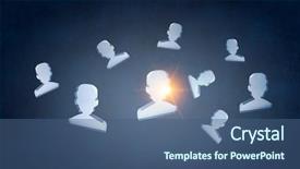  Presentation with mix of people - Beautiful theme featuring glass people symbols mixed media backdrop and a  colored foreground