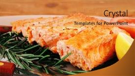  Presentation with fresh avocado - Cool new slide deck with glass plate over wood backdrop and a  colored foreground