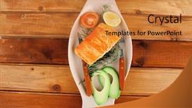  Presentation with fresh avocado - Cool new presentation theme with glass plate over wood backdrop and a  colored foreground