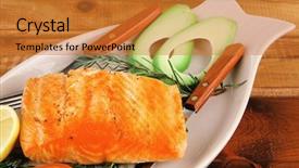  Presentation with fresh avocado - Slides consisting of glass plate over wood background and a  colored foreground