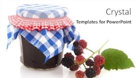 Presentation with fruit jam - Theme consisting of glass-pot-of-home-made background and a white colored foreground