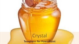  Presentation with honey - PPT theme enhanced with glass-pot-of-honey background and a gold colored foreground