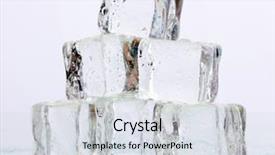  Presentation with pyramid - Cool new slides with glass pyramid - ice isolated on white backdrop and a  colored foreground