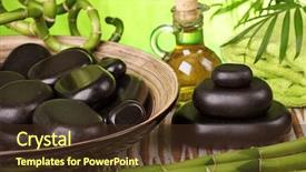  Presentation with detox green smoothies still life - PPT theme with glass pyramid - spa still life with hot background and a tawny brown colored foreground