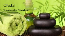  Presentation with detox green smoothies still life - Audience pleasing slide deck consisting of glass pyramid - spa still life with hot backdrop and a yellow colored foreground