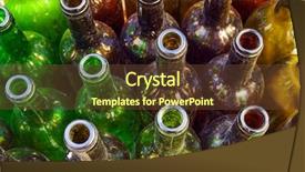  Presentation with recycle - Beautiful PPT theme featuring glass recycle - close-up of colorful but dirty backdrop and a tawny brown colored foreground