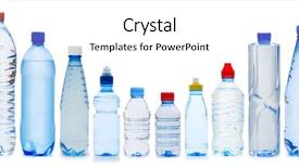  Presentation with bottles - Theme enhanced with glass recycle - many water bottles isolated background and a  colored foreground