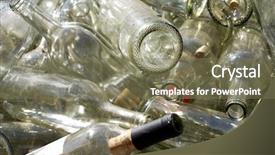  Presentation with bin - Presentation theme consisting of glass recycle - old wine bottles background and a  colored foreground