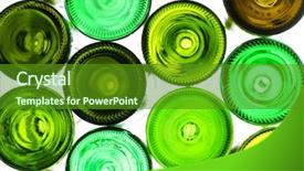  Presentation with bottles - Cool new PPT theme with glass recycle - stack of assorted empty wine backdrop and a tawny brown colored foreground