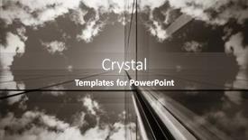  Presentation with skyscraper - Audience pleasing PPT theme consisting of glass-reflection-of-skyscraper backdrop and a gray colored foreground