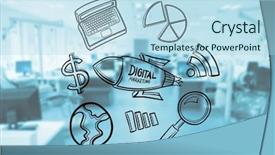  Presentation with digital healthcare - Colorful PPT theme enhanced with glass representing digital marketing backdrop and a light blue colored foreground