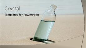  Presentation with seashore - Beautiful slide deck featuring glass-reusable-water-bottle backdrop and a light gray colored foreground