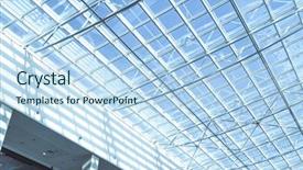  Presentation with modern building - Colorful PPT layouts enhanced with glass roof of modern office backdrop and a light blue colored foreground