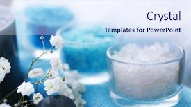  Presentation with sea glass - Presentation theme with glass-saucers-with-light-blue background and a sky blue colored foreground