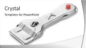  Presentation with glass - Presentation featuring glass scraper isolated on white background and a  colored foreground