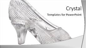  Presentation with shoe - PPT theme having glass shoe isolated on white background and a  colored foreground