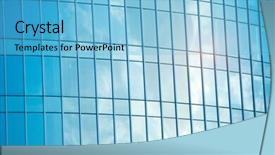  Presentation with modern building - Amazing PPT layouts having glass silhouettes on modern building backdrop and a light blue colored foreground