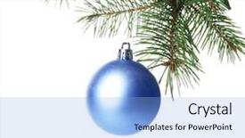  Presentation with white christmas - Slide set enhanced with glass sphere plant - christmas blue bauble background and a light blue colored foreground