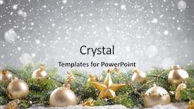  Presentation with golden hollow balls - Colorful presentation enhanced with glass sphere plant - christmas tree with golden balls backdrop and a light gray colored foreground