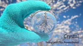  Presentation with crystal ball - Audience pleasing slides consisting of glass sphere plant - crystal photography ball in front backdrop and a light blue colored foreground