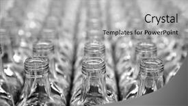  Presentation with square - Slides consisting of glass square transparent bottles factory background and a light gray colored foreground
