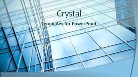  Presentation with mirror - PPT theme enhanced with glass surface of contemporary angle background and a sky blue colored foreground