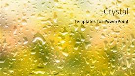  Presentation with rainy day - Amazing presentation theme having glass-surface-with-water-drops backdrop and a blonde colored foreground