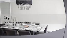  Presentation with dining table - Cool new theme with glass table - dining room with modern furniture backdrop and a light gray colored foreground