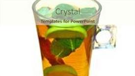  Presentation with tea - Presentation theme enhanced with glass-tea-on-white-background background and a cream colored foreground