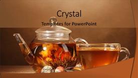  Presentation with green glass - Cool new slides with glass teapot and cup backdrop and a  colored foreground