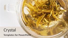  Presentation with hot tea - Audience pleasing presentation theme consisting of glass teapot with hot white backdrop and a  colored foreground