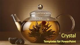 Presentation with lotus flower - Cool new PPT theme with glass teapot with lotus flower backdrop and a tawny brown colored foreground