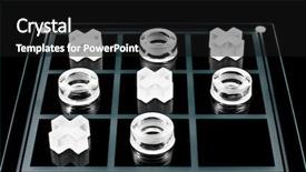  Presentation with tic tac toe - Slides having glass tic-tac-toe game background and a black colored foreground