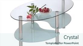  Presentation with glass - Theme with glass top coffee table background and a  colored foreground