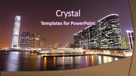  Presentation with night tapas - Presentation theme with glass tower - kowloon at night background and a  colored foreground