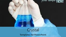  Presentation with fluid - Presentation theme featuring glass tube with fluid in scientist hand during medical test on black background background and a light blue colored foreground
