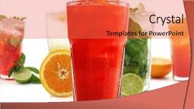  Presentation with fruit cocktail - Amazing slides having glass tumbler - group of fruit cocktail backdrop and a  colored foreground
