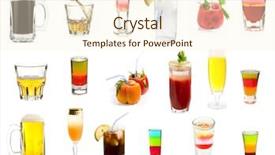  Presentation with alcoholic - Slides featuring glass tumbler - set of 18 cocktails background and a cream colored foreground