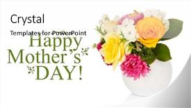  Presentation with flowers vase - PPT theme featuring glass vase isolated on white background and a  colored foreground