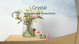  Presentation with bud - Slides having glass vase on light background and a sky blue colored foreground