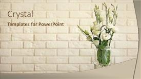  Presentation with flowers vase - PPT layouts having glass-vase-with-bouquet background and a lemonade colored foreground