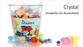  Presentation with dreams - PPT layouts with glass vase with paper stars with dreams isolated on white background and a white colored foreground