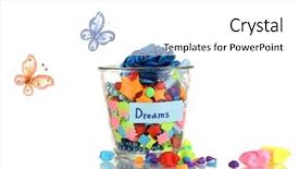  Presentation with dreams - Audience pleasing presentation consisting of glass vase with paper stars with dreams isolated on white backdrop and a white colored foreground