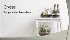  Presentation with step - Colorful presentation design enhanced with glass vases on step ladder backdrop and a white colored foreground