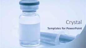  Presentation with vials - PPT theme featuring glass-vials-for-injection background and a sky blue colored foreground