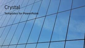  Presentation with bullseye center goal success business - Slide deck consisting of glass wall of business center background and a  colored foreground