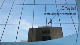  Presentation with bullseye center goal success business - Beautiful theme featuring glass wall of business center backdrop and a  colored foreground