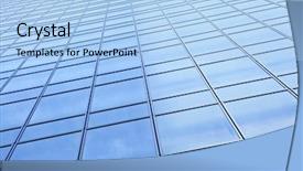  Presentation with modern building - Colorful slide set enhanced with glass window - exterior modern building backdrop and a light blue colored foreground